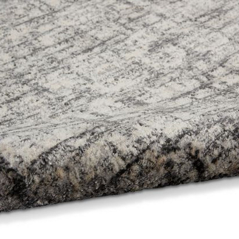 Rush Abstract Runner Rugs CK952 by Calvin Klein in Ivory Grey